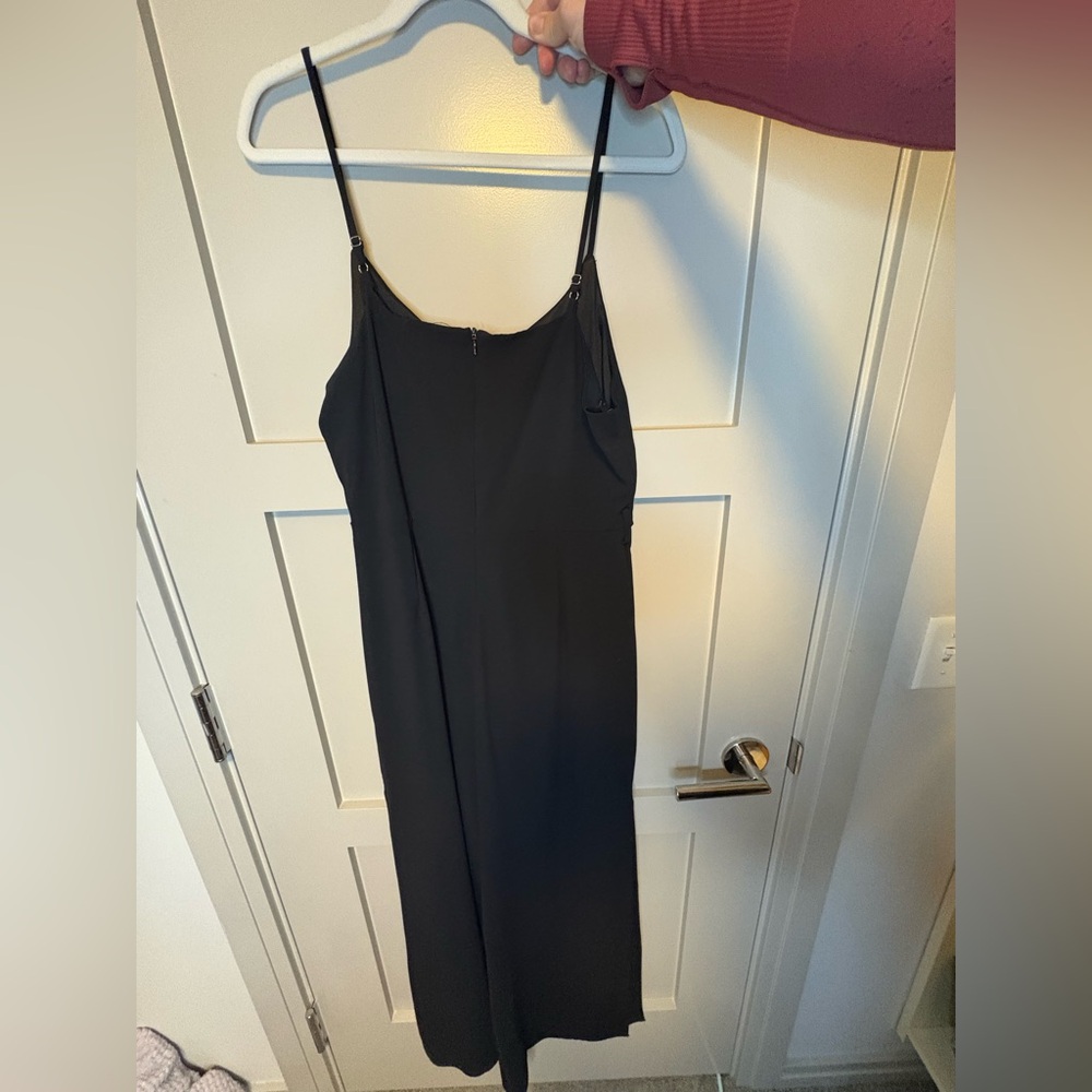 She + Sky Elegant Black Jumpsuit with Spaghetti Straps - Picture 2 of 3